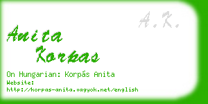 anita korpas business card